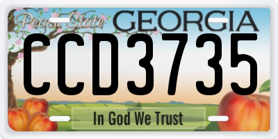 GA license plate CCD3735