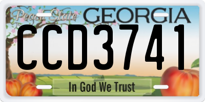 GA license plate CCD3741