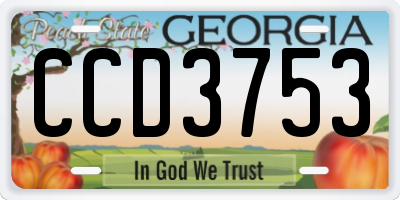 GA license plate CCD3753