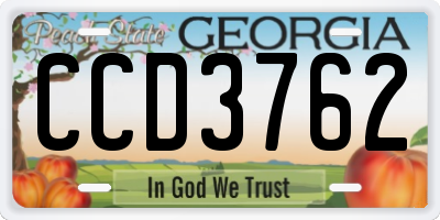 GA license plate CCD3762