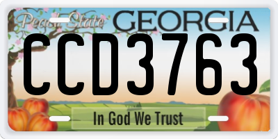 GA license plate CCD3763