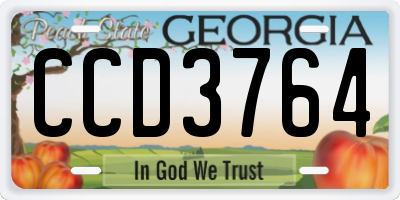 GA license plate CCD3764