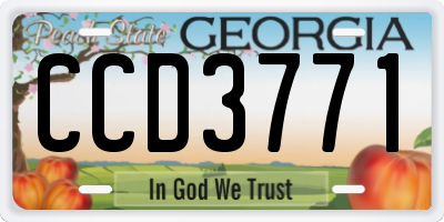 GA license plate CCD3771