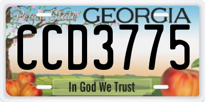 GA license plate CCD3775