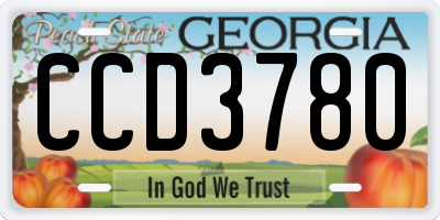 GA license plate CCD3780