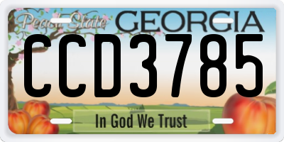 GA license plate CCD3785