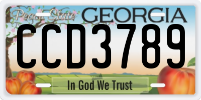 GA license plate CCD3789