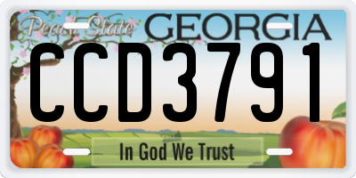 GA license plate CCD3791