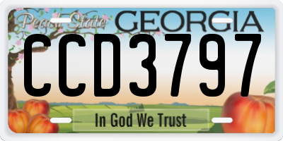 GA license plate CCD3797