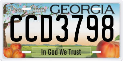 GA license plate CCD3798