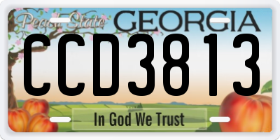 GA license plate CCD3813