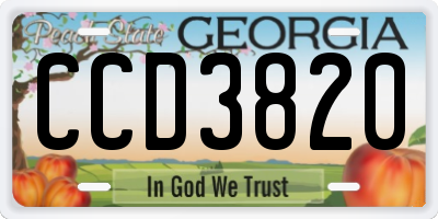 GA license plate CCD3820