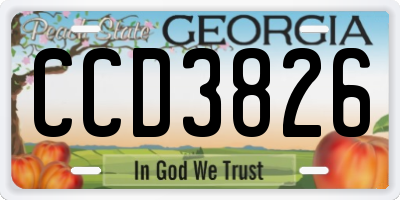 GA license plate CCD3826