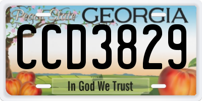 GA license plate CCD3829