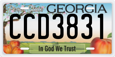 GA license plate CCD3831