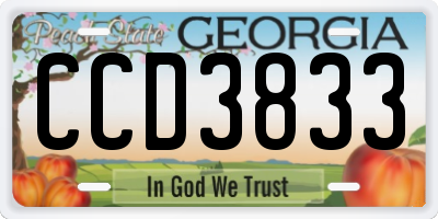 GA license plate CCD3833