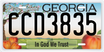 GA license plate CCD3835
