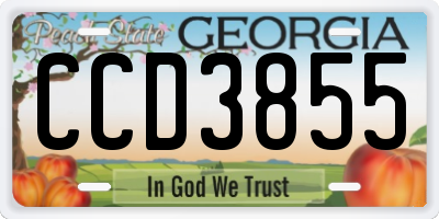 GA license plate CCD3855