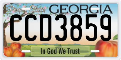 GA license plate CCD3859