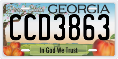 GA license plate CCD3863