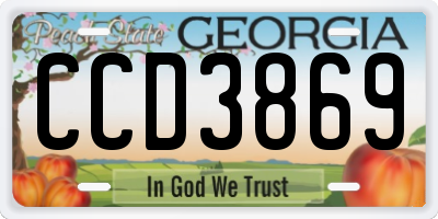GA license plate CCD3869