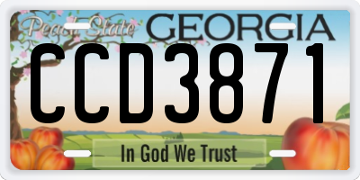 GA license plate CCD3871