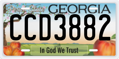 GA license plate CCD3882