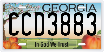 GA license plate CCD3883
