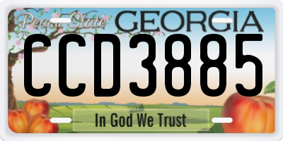 GA license plate CCD3885