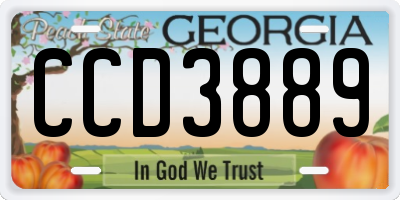 GA license plate CCD3889