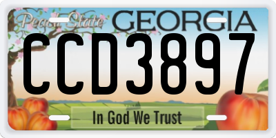 GA license plate CCD3897