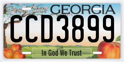 GA license plate CCD3899