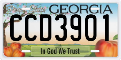 GA license plate CCD3901