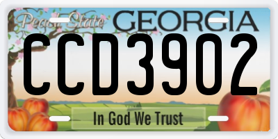 GA license plate CCD3902