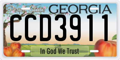 GA license plate CCD3911