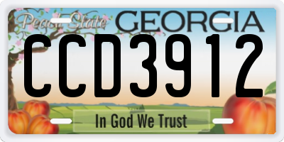 GA license plate CCD3912