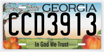 GA license plate CCD3913