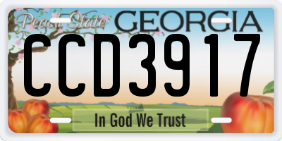 GA license plate CCD3917