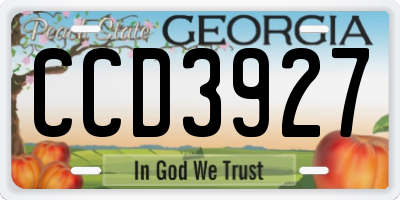 GA license plate CCD3927