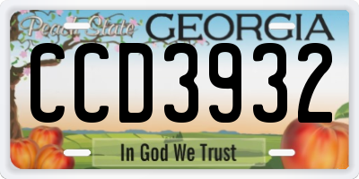 GA license plate CCD3932