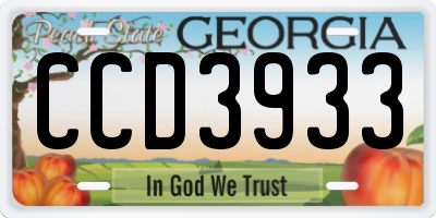 GA license plate CCD3933