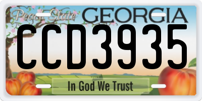 GA license plate CCD3935