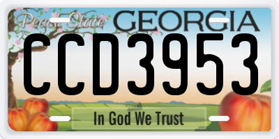 GA license plate CCD3953