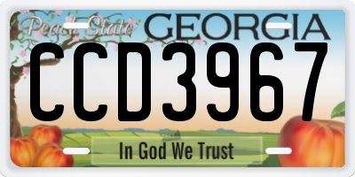 GA license plate CCD3967