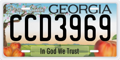 GA license plate CCD3969