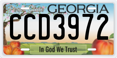 GA license plate CCD3972
