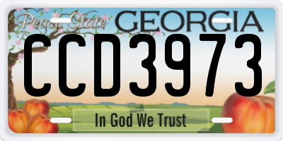 GA license plate CCD3973
