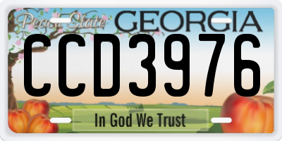 GA license plate CCD3976