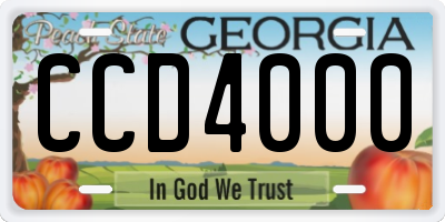 GA license plate CCD4000