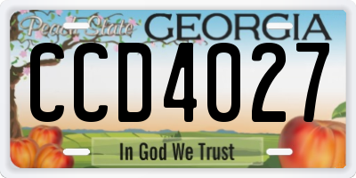 GA license plate CCD4027